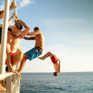 Sunset party scene at Boat Party Malta.