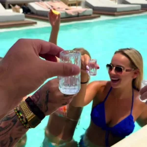 Pool party shots at Flo Skypool Malta.