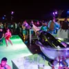 A VIP table overlooking the pool party at The Rooftop, Gianpula Malta.