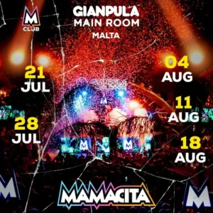 A vibrant crowd dances to the hottest Hip Hop and Reggaeton tracks at Mamacita in Gianpula Malta’s Main Room.