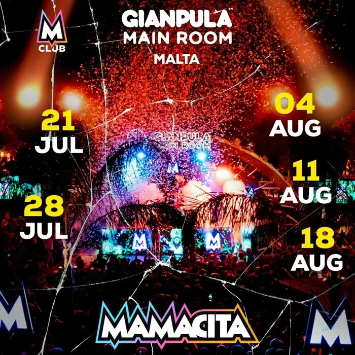 Una folla vibrante balla sui ritmi più caldi di Hip Hop e Reggaeton alla Mamacita nella Main Room del Gianpula Malta.