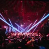 Aerial view of the massive crowd enjoying the Big Bang Laser Show at Sky Club Malta.
