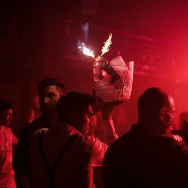 VIP table service during the Big Bang Laser Show at Sky Club Malta.