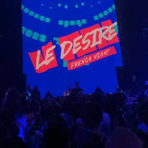 Magico spettacolo di luci durante la festa francese Le Désir al Toy Room Malta.