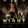 Donna elegante sulla locandina del party Glam Night al Twenty Two Malta