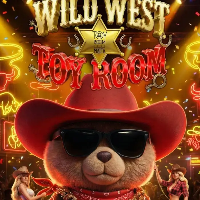 Frank the Bear dressed as a cowboy for Wild West Saturdays Paceville
