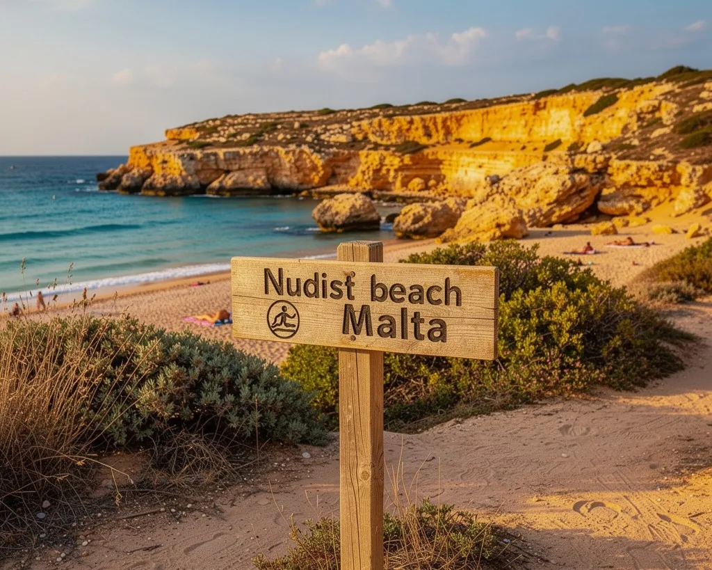 Nudist beach Malta – secluded rocky cove popular with naturists on the Maltese coast
